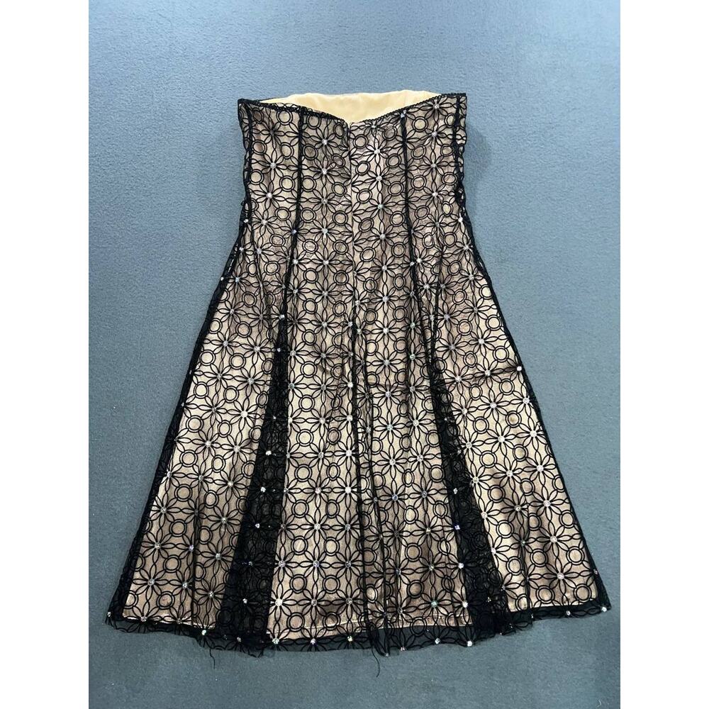 Adrianna Papell Boutique Sz 8 Black Sheer Mesh Sleeveless Cocktail Dress A008683 - Picture 2 of 11